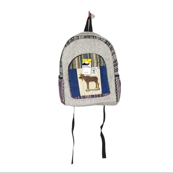 Himalayan Nepalese Hemp embroidered backpack laptopt bag - Picture 1 of 4